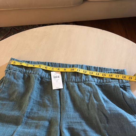 J.Jill Steel Blue linen capris wide leg pants PL - Picture 3 of 4